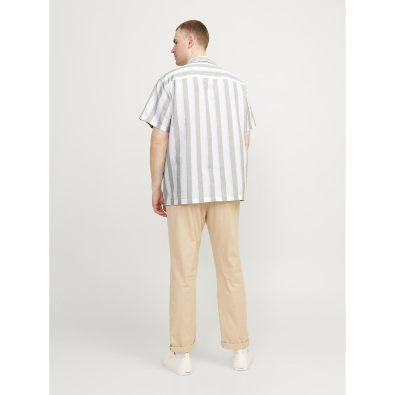 JACK & JONES Plus Size Sommer Resort S/S Hør Skjorte - Lily Pad