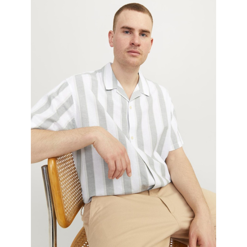 JACK & JONES Plus Size Sommer Resort S/S Hør Skjorte - Lily Pad