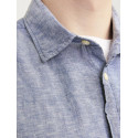 JACK & JONES Plus Size Hør/ Bomuld Kortærmet Skjorte - Faded Denim