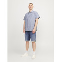 JACK & JONES Plus Size Hør/ Bomuld Kortærmet Skjorte - Faded Denim