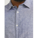 JACK & JONES Plus Size Elinen Langærmet Hør Skjorte - Faded Denim