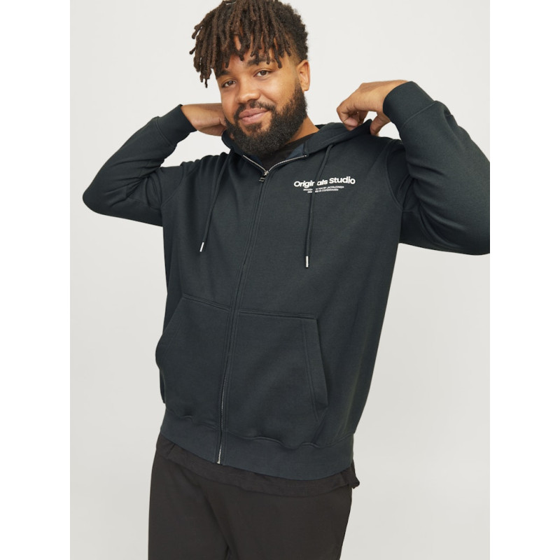 JACK & JONES Plus Size Vesterbro Lynlås Hoodie - Forest River