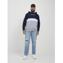 JACK & JONES Plus Reid Blocking Hoodie - Navy Blazer