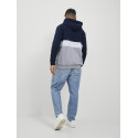 JACK & JONES Plus Reid Blocking Hoodie - Navy Blazer