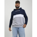 JACK & JONES Plus Reid Blocking Hoodie - Navy Blazer