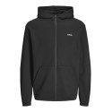 JACK & JONES Plus Jcobasic Zip Hood Sweatshirt - Sort