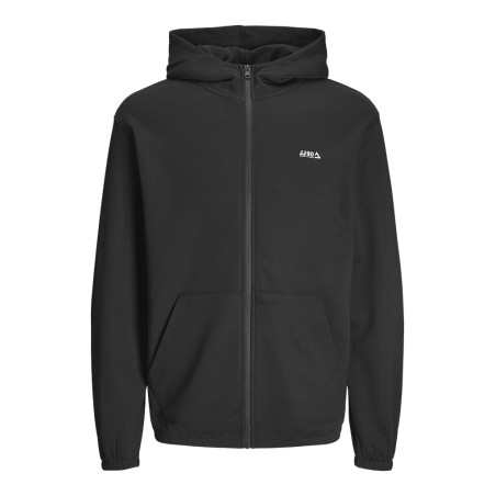 JACK & JONES Plus Jcobasic Zip Hood Sweatshirt - Sort