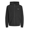 JACK & JONES Plus Jcobasic Zip Hood Sweatshirt - Sort