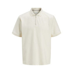 Jack & Jones PLUS Zip Polo - Bright White