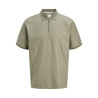 Jack & Jones PLUS Zip Polo - Silver Lining