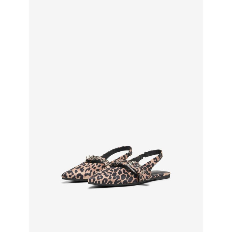 ONLY Aura-5 Slingback Ballarina Sko - Sand / Leopard