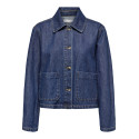 ONLY Lerine Pocket Denim Skjorte - Dark Blue Denim