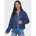 ONLY Lerine Pocket Denim Skjorte - Dark Blue Denim