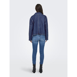 ONLY Lerine Pocket Denim Skjorte - Dark Blue Denim