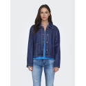 ONLY Lerine Pocket Denim Skjorte - Dark Blue Denim