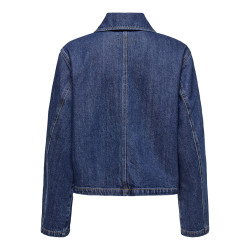 ONLY Lerine Pocket Denim Skjorte - Dark Blue Denim