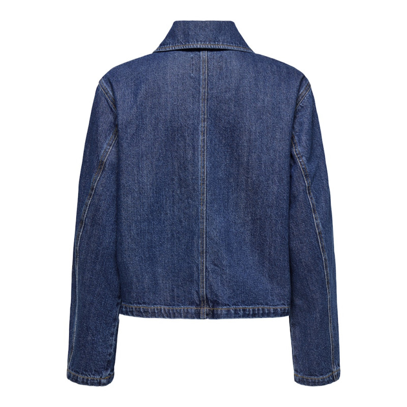 ONLY Lerine Pocket Denim Skjorte - Dark Blue Denim