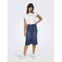JDY Moon Midi Slit Denim Nederdel - Dark Blue Denim