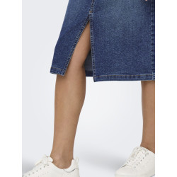 JDY Moon Midi Slit Denim Nederdel - Dark Blue Denim