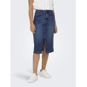 JDY Moon Midi Slit Denim Nederdel - Dark Blue Denim