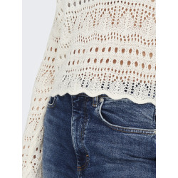 JDY Sun Lay Strik Pullover - Eggnog