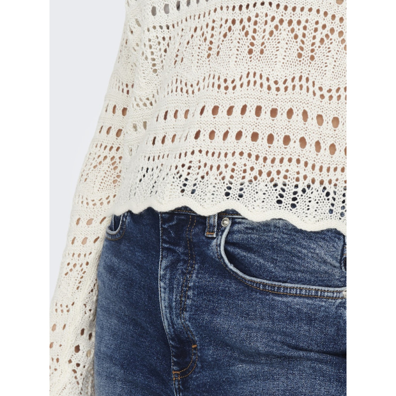 JDY Sun Lay Strik Pullover - Eggnog