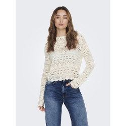 JDY Sun Lay Strik Pullover - Eggnog