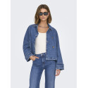 ONLY April Kort Denim Trenchcoat - Medium Blue Denim