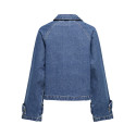 ONLY April Kort Denim Trenchcoat - Medium Blue Denim