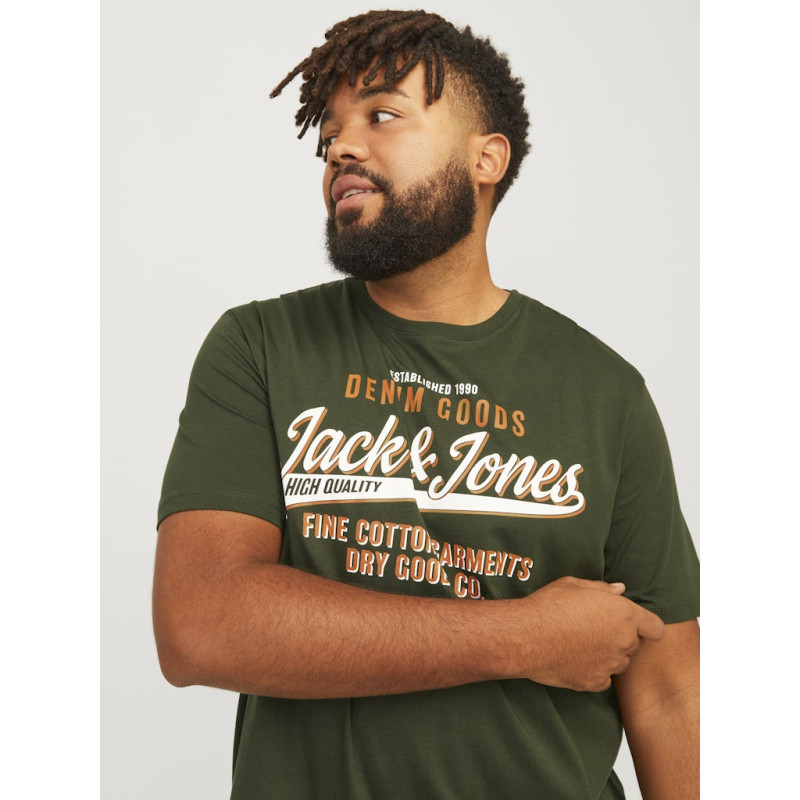 JACK & JONES Plus Size logo T-shirt - Kombu Green