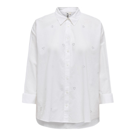 ONLY New Lina Grace Skjorte Med Rhinsten - Bright White