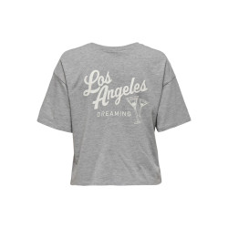 JDY Cally Print T-Shirt - Light Grey Melange