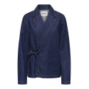 ONLY Ellis Bow Tie Denim Jakke - Dark Blue Denim