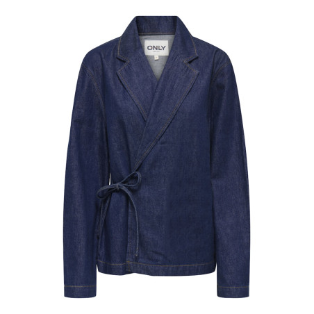 ONLY Ellis Bow Tie Denim Jakke - Dark Blue Denim