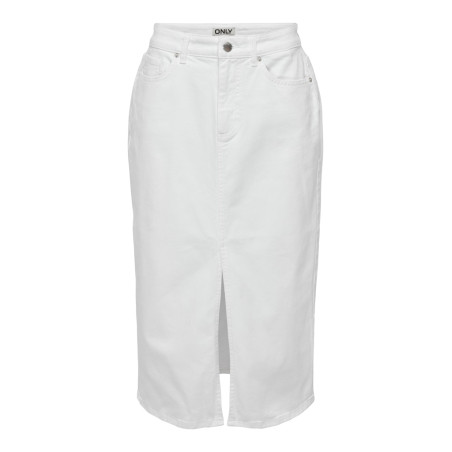 ONLY Bianca Midi Denim Nederdel - Hvid