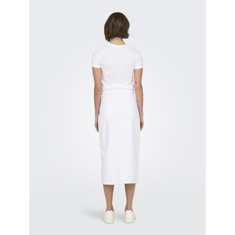 ONLY Bianca Midi Denim Nederdel - Hvid