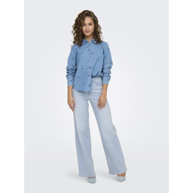 ONLY Madison Blush Wide Jeans Cr0495 - Light Blue Bleached