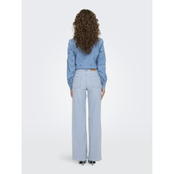 ONLY Madison Blush Wide Jeans Cr0495 - Light Blue Bleached