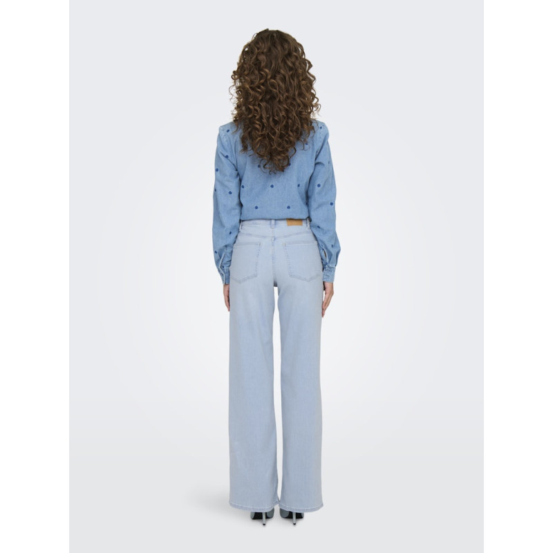 ONLY Madison Blush Wide Jeans Cr0495 - Light Blue Bleached