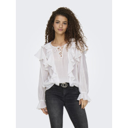 JDY Beth Frill Skjorte - Cloud Dancer