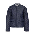 ONLY Hallie Quiltet Denim Jakke - Dark Blue Denim