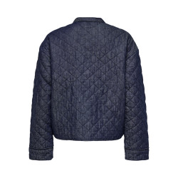 ONLY Hallie Quiltet Denim Jakke - Dark Blue Denim