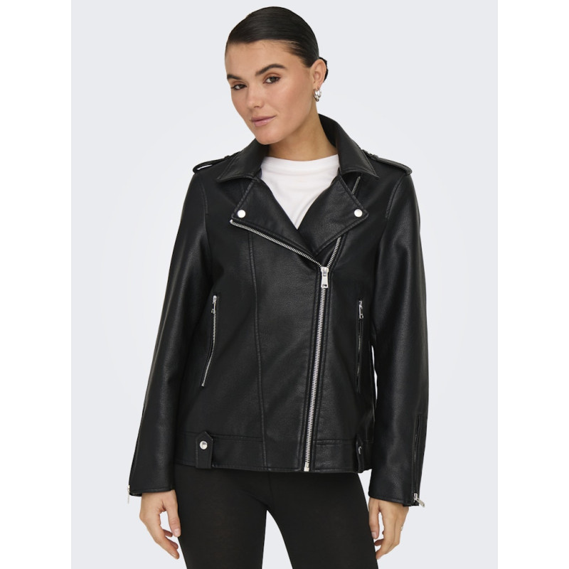 ONLY Mille Imiteret Læder Jakke - Sort