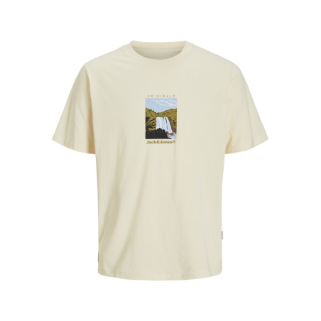 JACK & JONES PLUS Split Graphic Front T-Shirt - Antique White