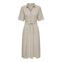 JDY Say Midi Skjorte Kjole - Oatmeal