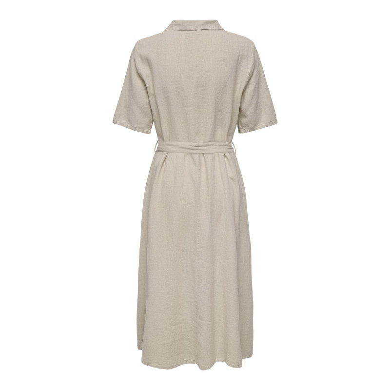 JDY Say Midi Skjorte Kjole - Oatmeal