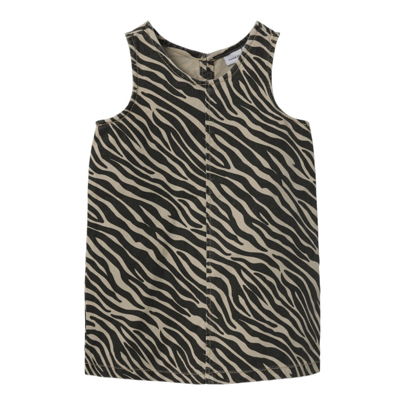 NAME IT MINI Zebra Twill Spencer Kjole - Cement