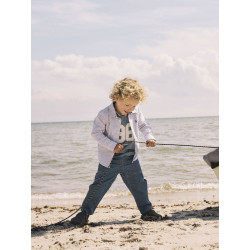 NAME IT MINI Ben Tap Stribede Jeans 3950 - Medium Blue Denim