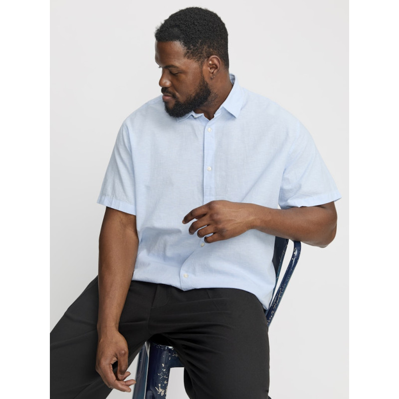 JACK & JONES PLUS Breeze Linen Blend Skjorte - Chambray Blue