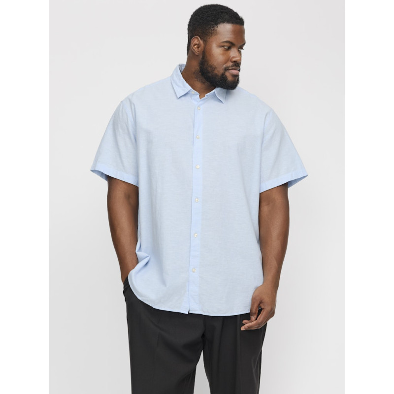 JACK & JONES PLUS Breeze Hør Skjorte - Chambray Blue